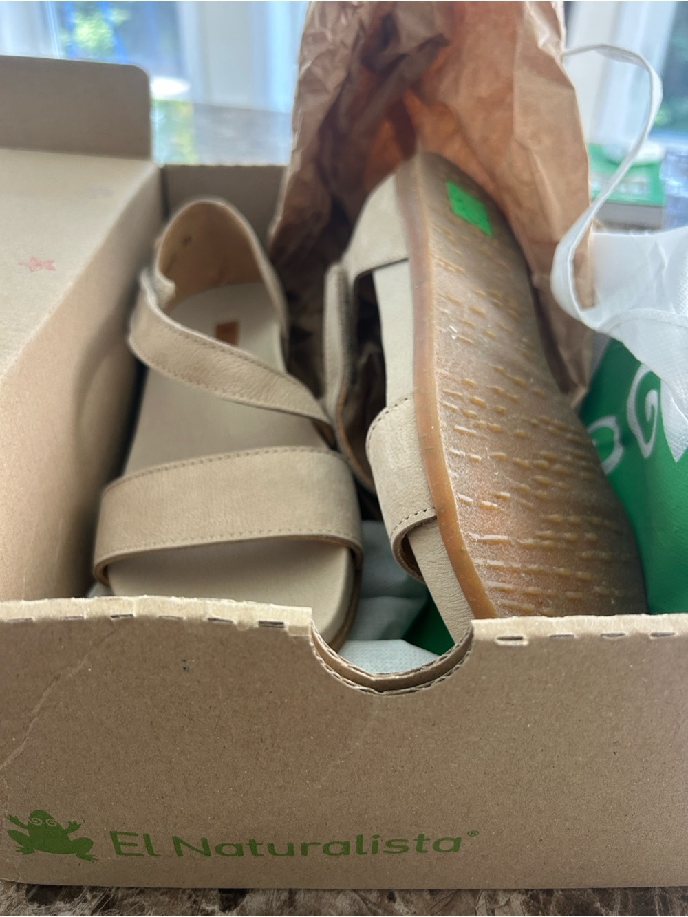 BNIB El Naturalista Beige Double-Strap Sandals
